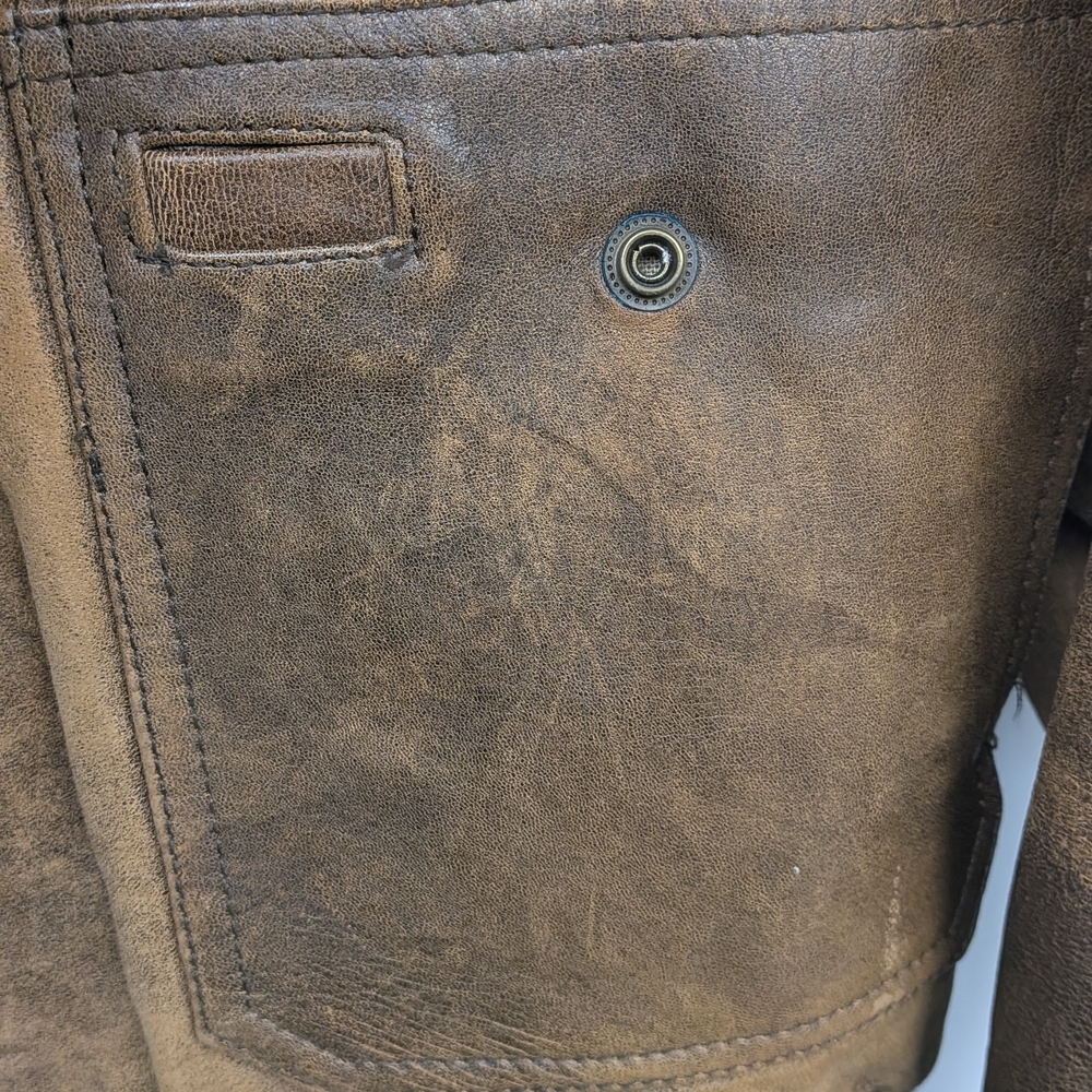 Men's Leathertown '88 Distressed Brown Leather‎ Bomber Jacket Size L/42 - Picture 11 of 16